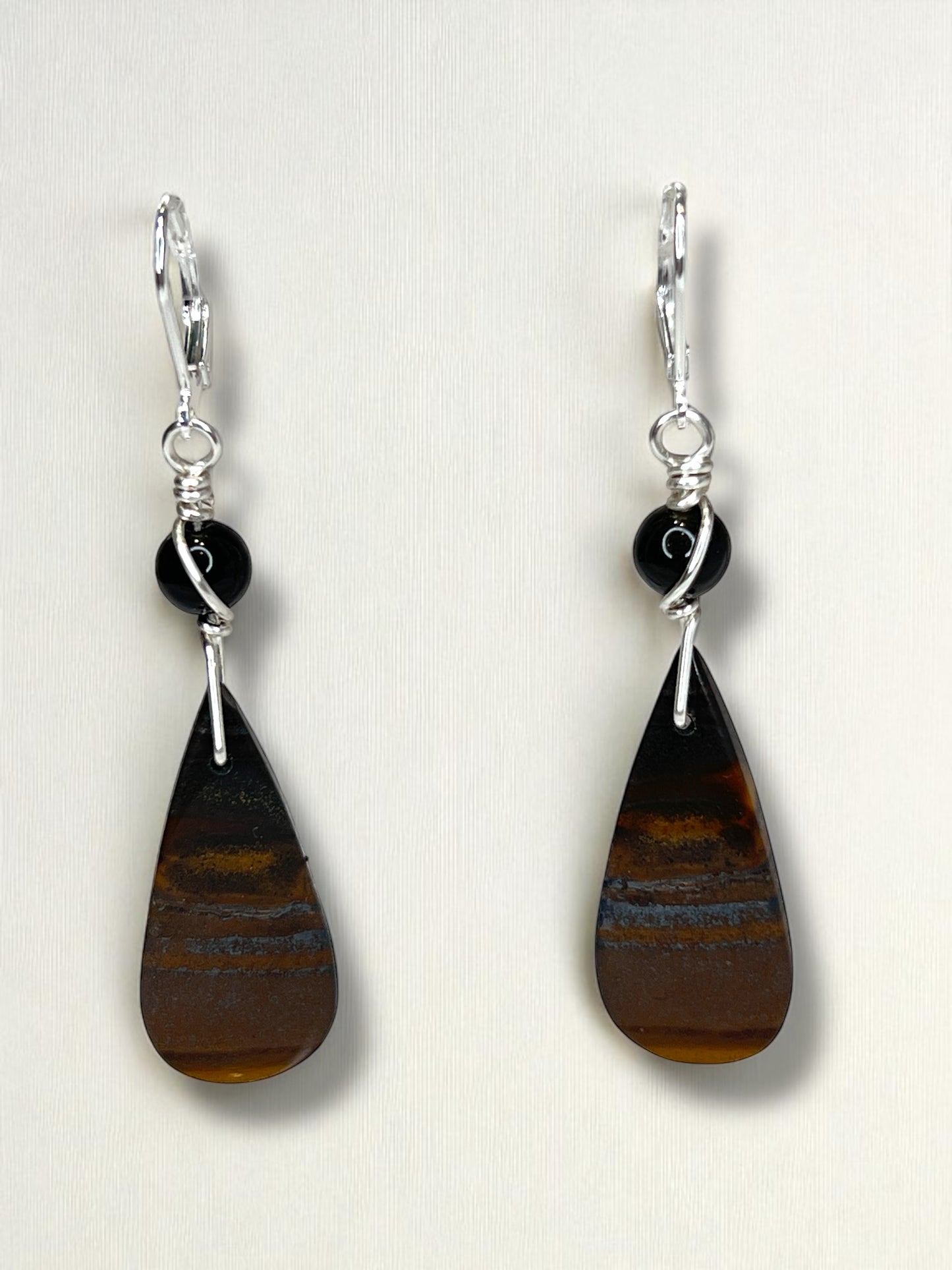 Tiger Iron Teardrop Earrings