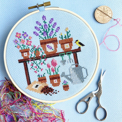 Cross Stitch Pattern: Potting Bench