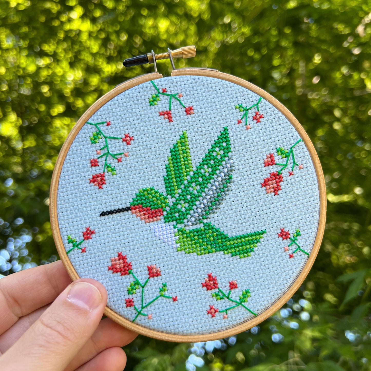 Cross Stitch Pattern: Summer Hummingbird