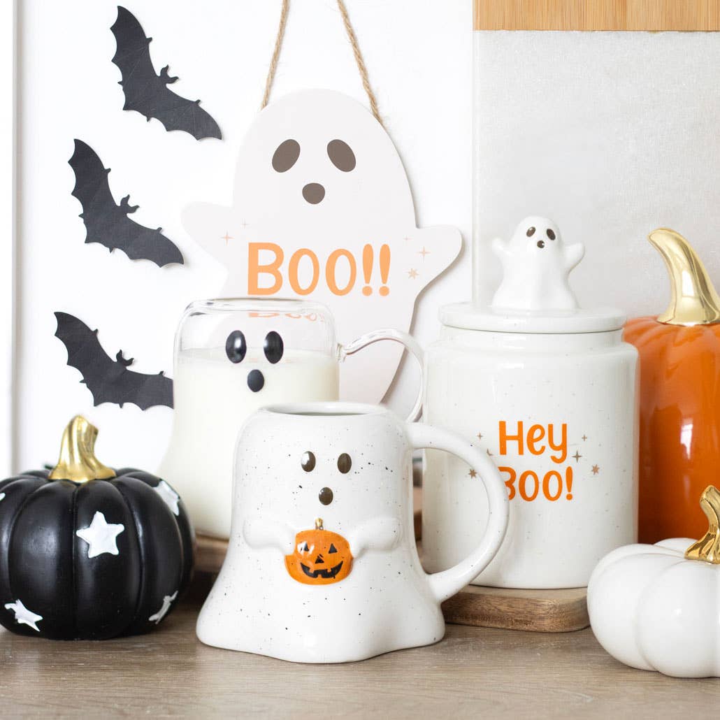 "Hey Boo" Ghost Storage Jar