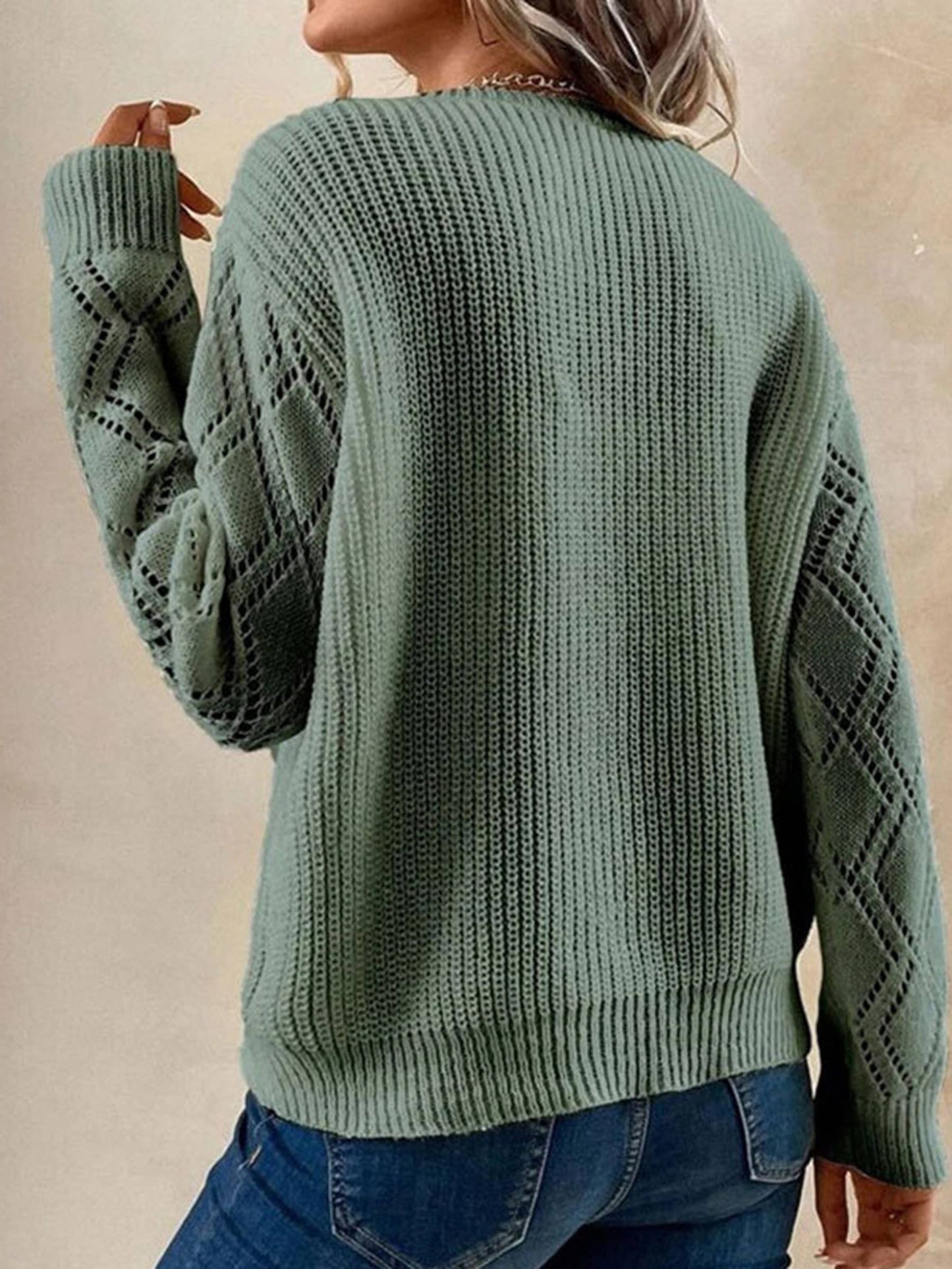 Detailed V-neck Knit Sweater