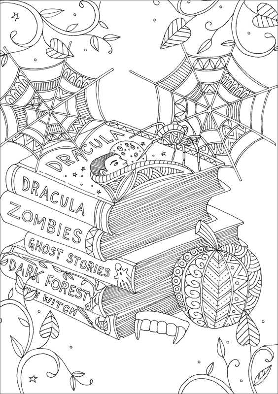 Spooky Coloring Book & Word Search