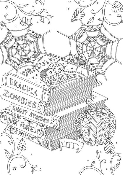 Spooky Coloring Book & Word Search