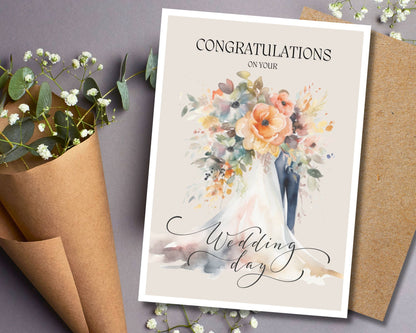 Wedding Greeting Card - Congratulations on Your Wedding Day