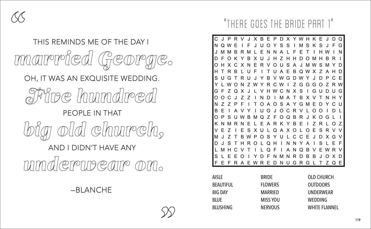 Golden Girls Word Search, Quips, Quotes and Coloring Book