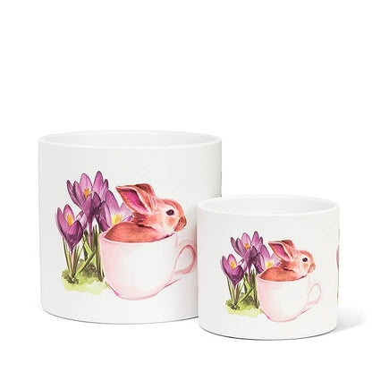 Sm Bunny & Crocus Planter