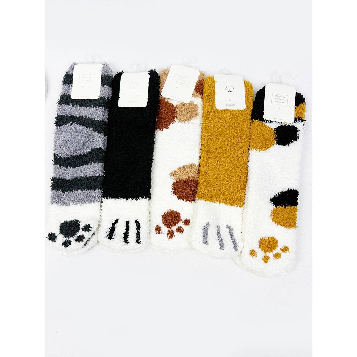 Fuzzy Cat Paw Socks