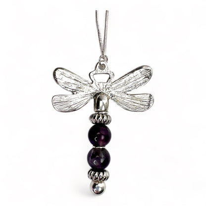 The back side of the amethyst dragonfly necklace