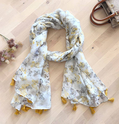 Yellow Butterfly Scarf