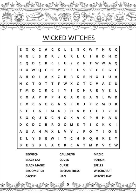 Spooky Coloring Book & Word Search