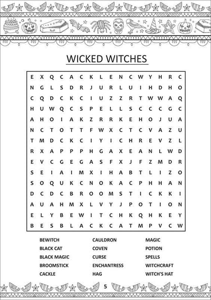 Spooky Coloring Book & Word Search