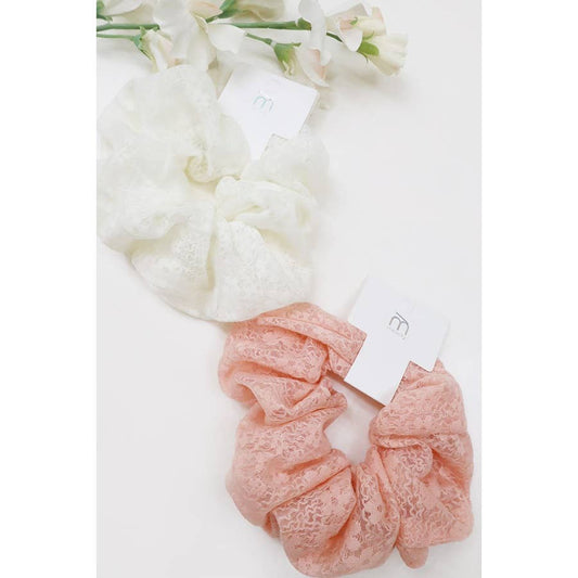 Floral Sheer Lace Scrunchies