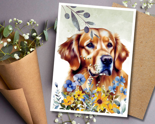 Watercolor Greeting Card - Golden Retriever