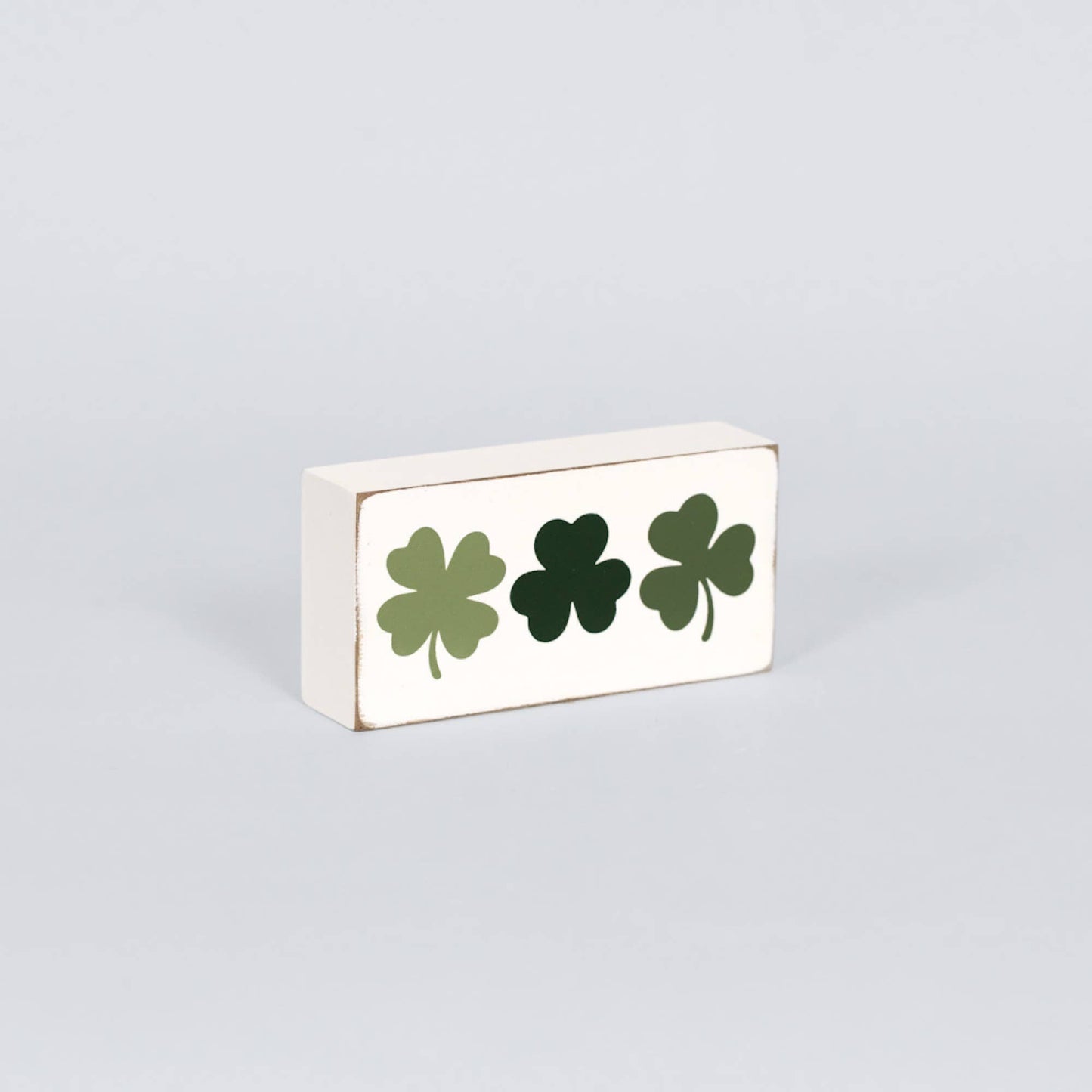 Reversible Wood Block: XOXO/CLOVER - Valentine's and St. Patrick's