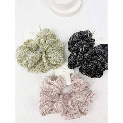 Chiffon Paisley Scrunchies