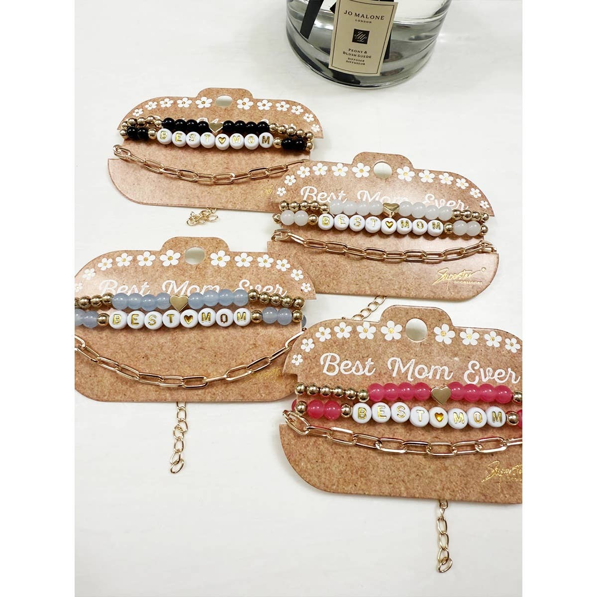 Best Mom Bracelet Sets in four colors.