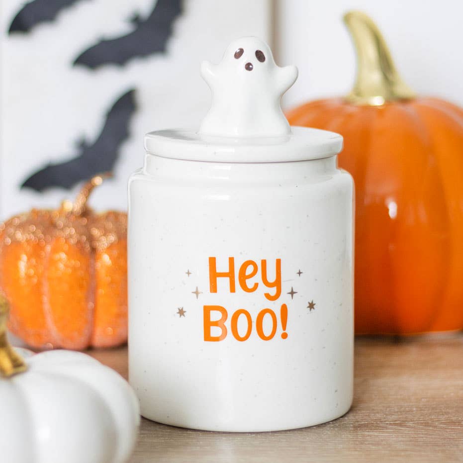 "Hey Boo" Ghost Storage Jar