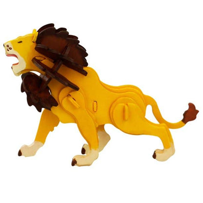 3D Wooden Puzzle with Paint Kit: Lion