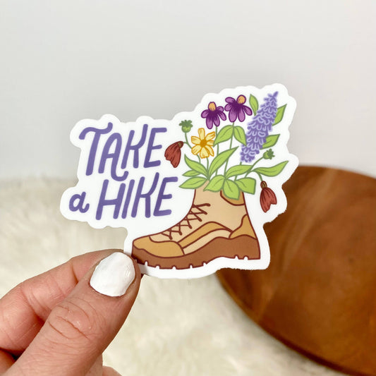 "Take A Hike" Hiking BootsSticker