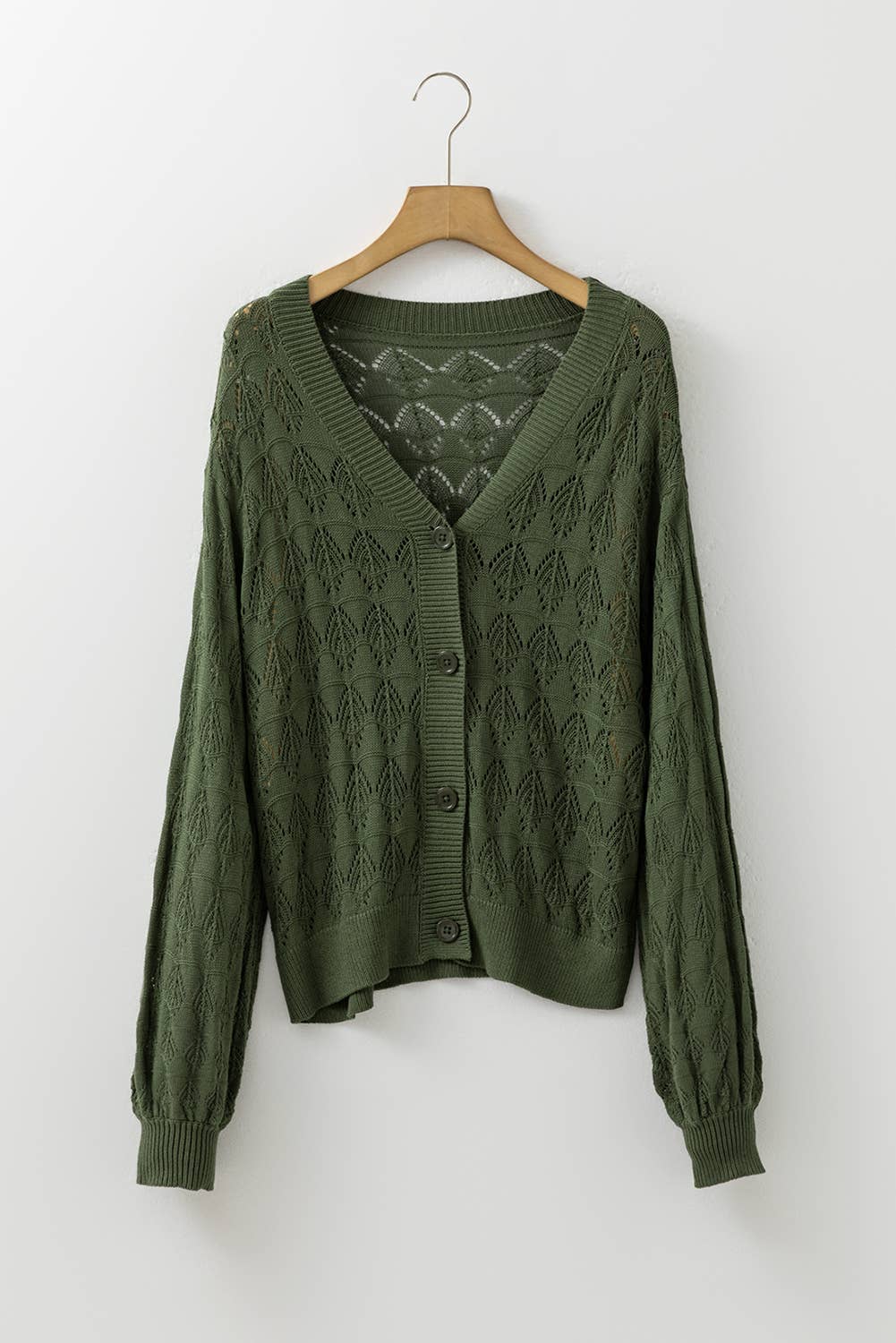 Green Lightweight Crochet Cardigan