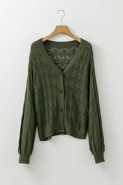 Green Lightweight Crochet Cardigan