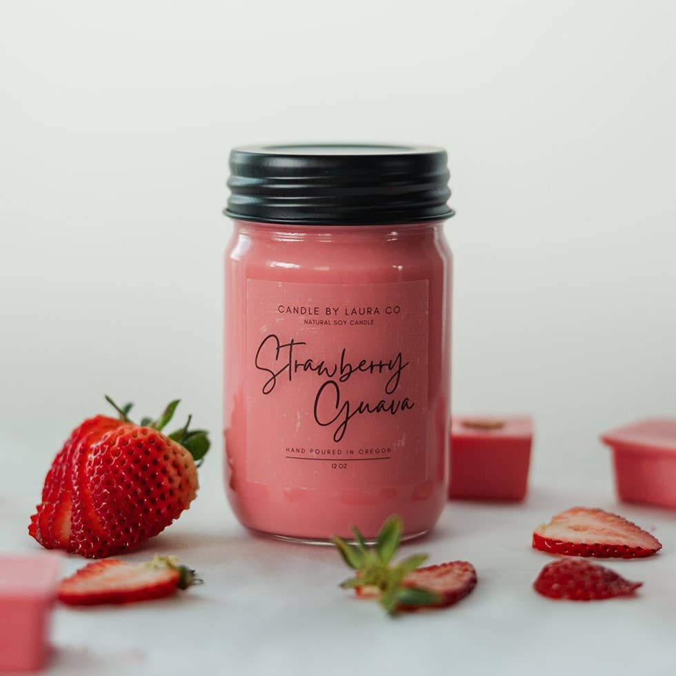 Strawberry Guava Soy Jar Candle