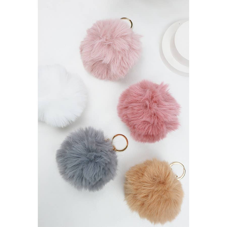 Fur Pom Pom Keychain