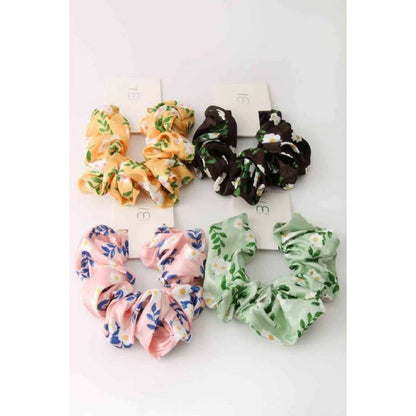 Satin Flower Scrunchies