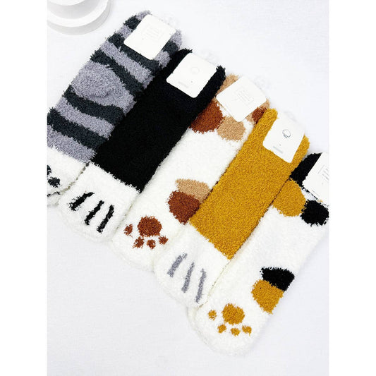 Fuzzy Cat Paw Socks