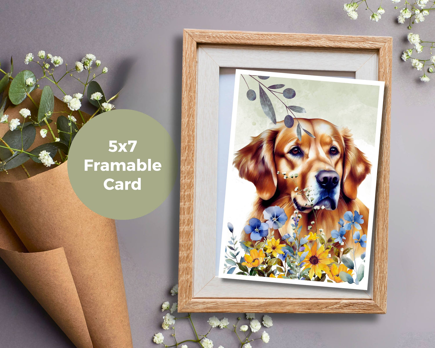 Watercolor Greeting Card - Golden Retriever