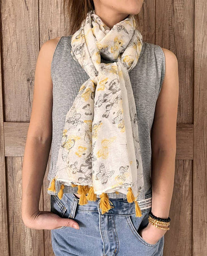 Yellow Butterfly Scarf