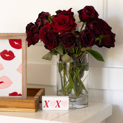 Reversible Wood Block: XOXO/CLOVER - Valentine's and St. Patrick's