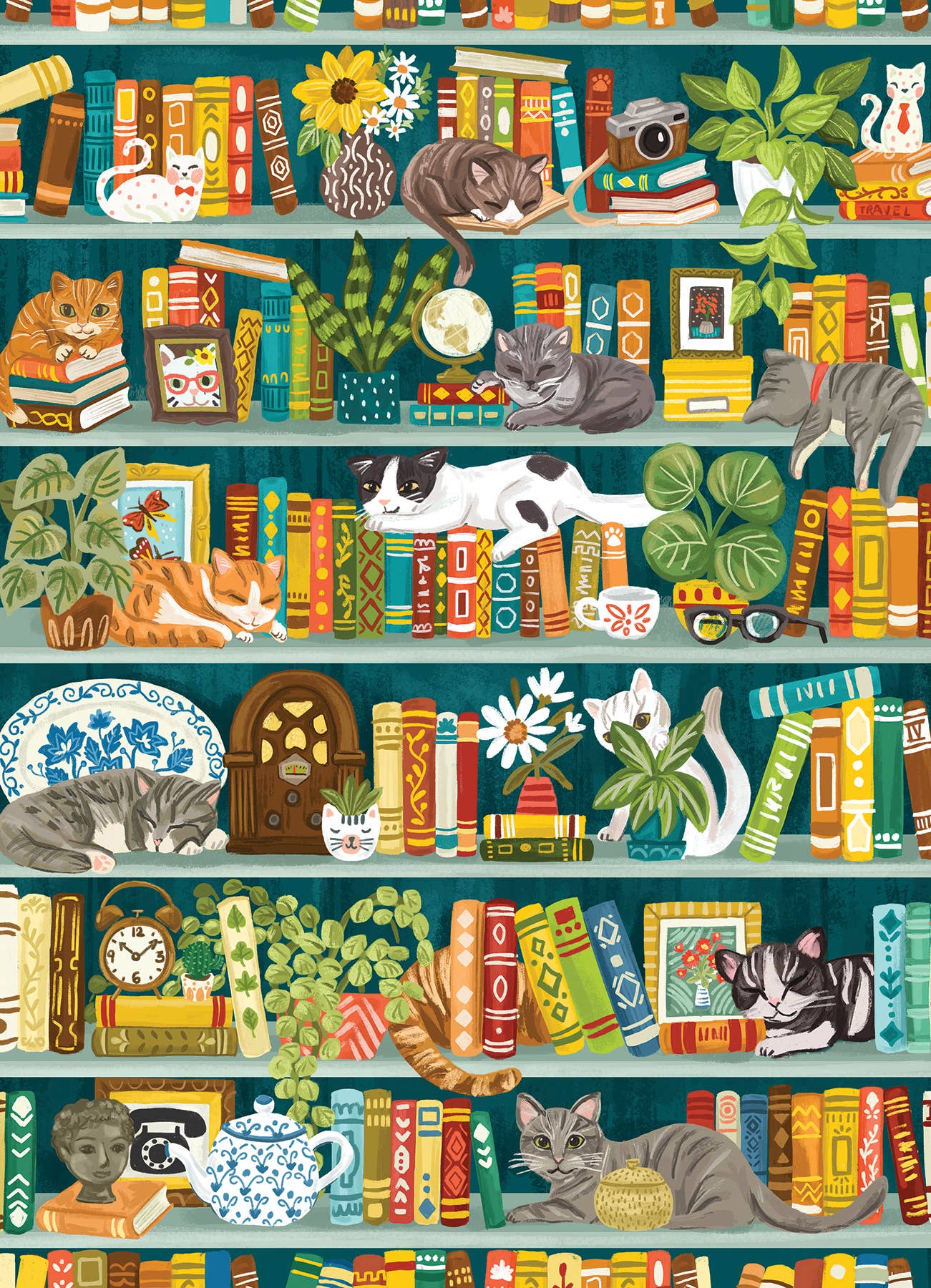 The Purrfect Bookshelf 1000pc puzzle