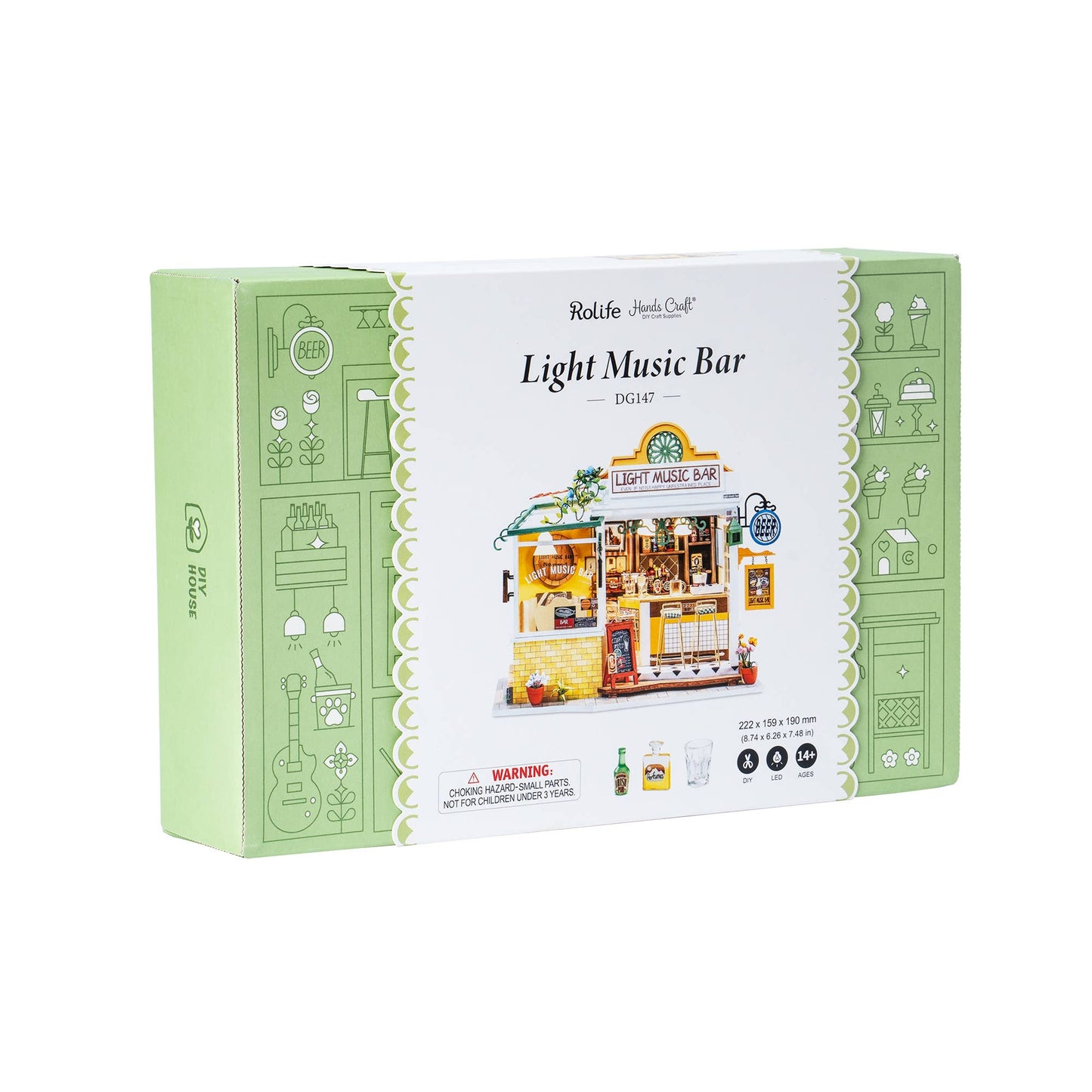 DIY Miniature House Kit: Light Music Bar