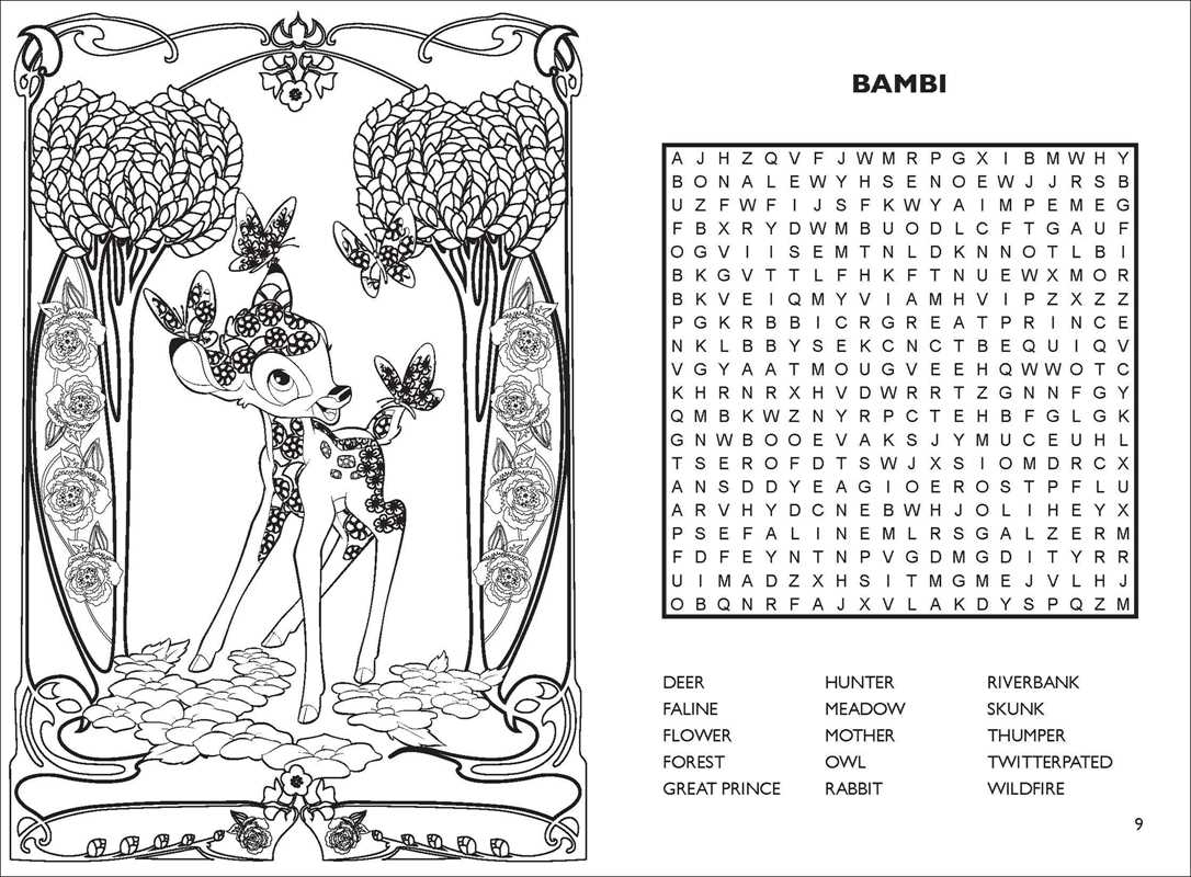 Disney Word Search and Coloring Book