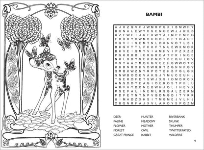 Disney Word Search and Coloring Book