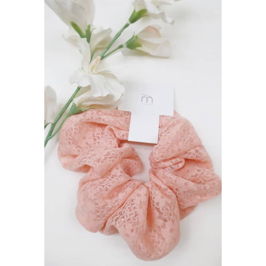 Floral Sheer Lace Scrunchies