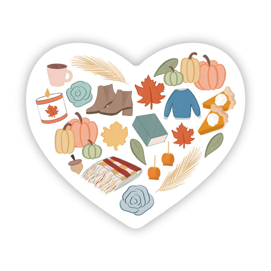 Fall Necessities Heart Sticker