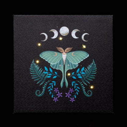 Luna Moth Light Up Canvas Art