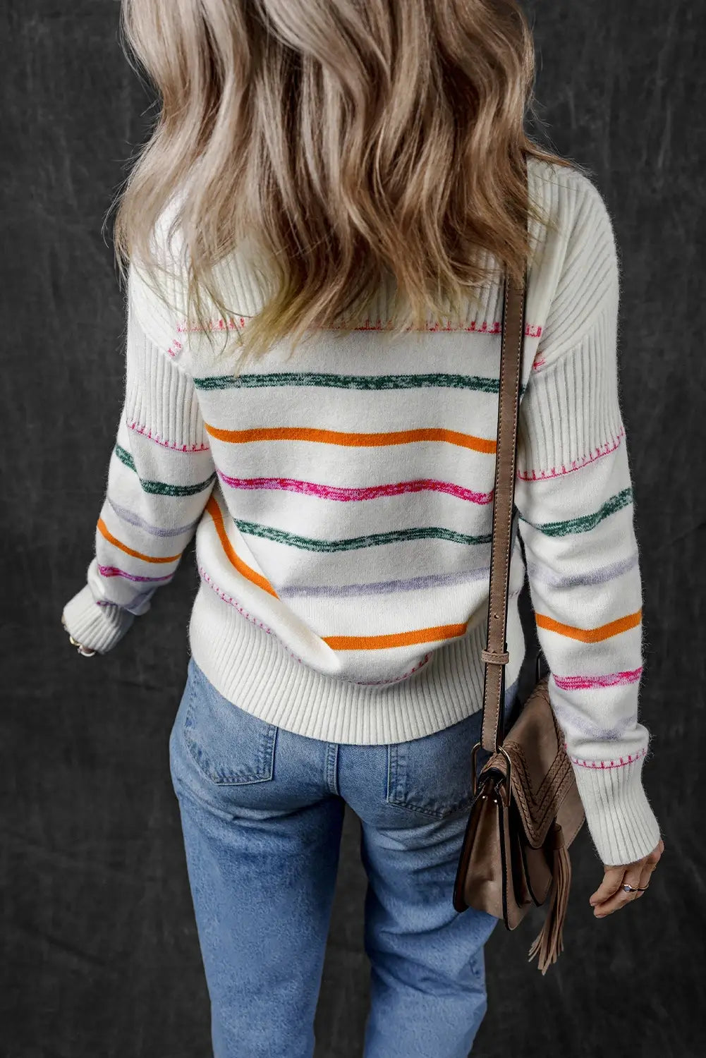 Colorful Stripe Knit Sweater