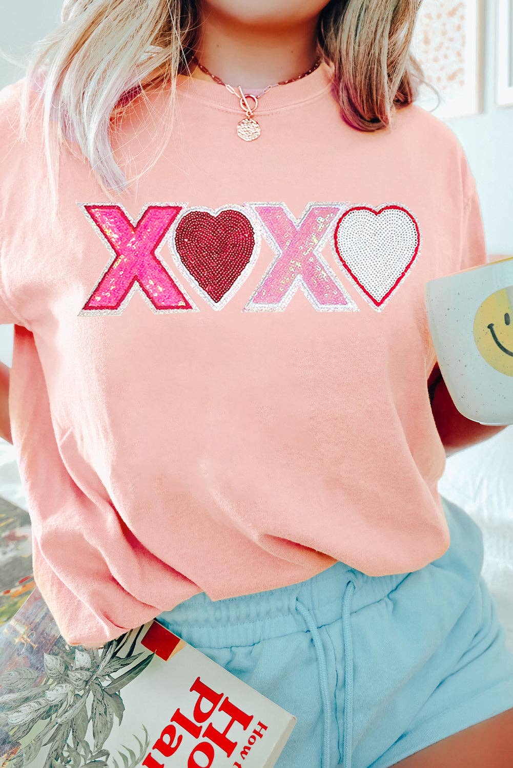 Pink Sequin XOXO Valentine's Day T-Shirt
