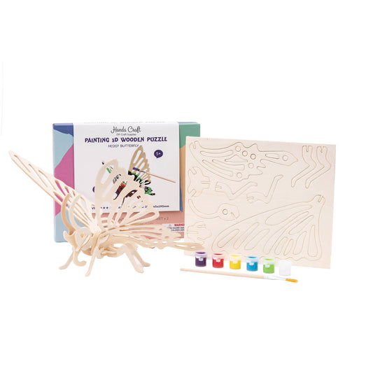 3D Wooden Puzzle and Paint Kit: Butterfly