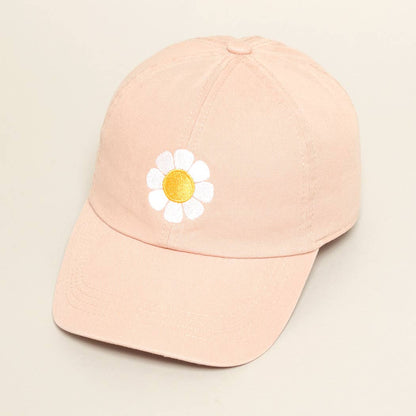 Flower Embroidered Baseball Hat