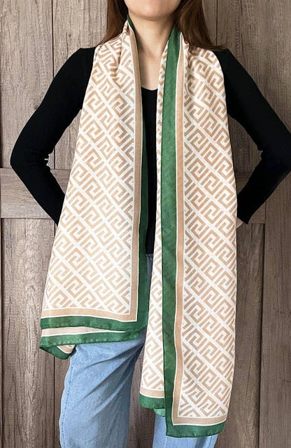 Geometric Maze Pattern Scarf