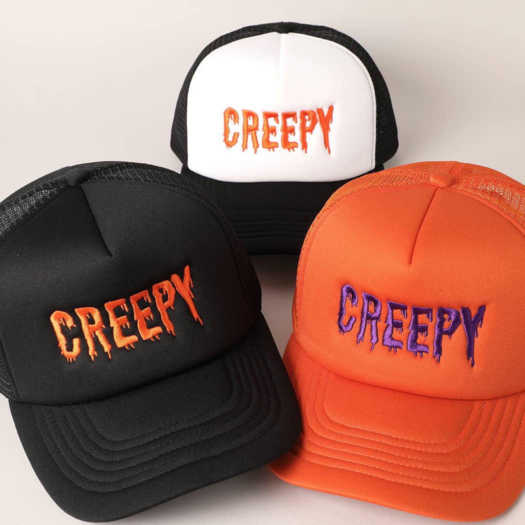 Creepy Embroidered Mesh Back Trucker Hat