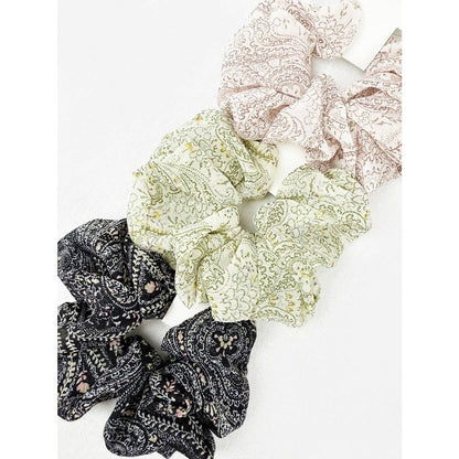 Chiffon Paisley Scrunchies