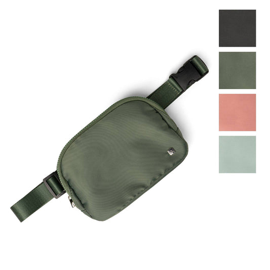 Fitkicks airlight belt bag in green with color swatches