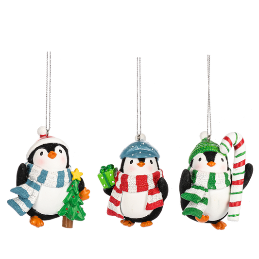 Flocked Penguin Ornament