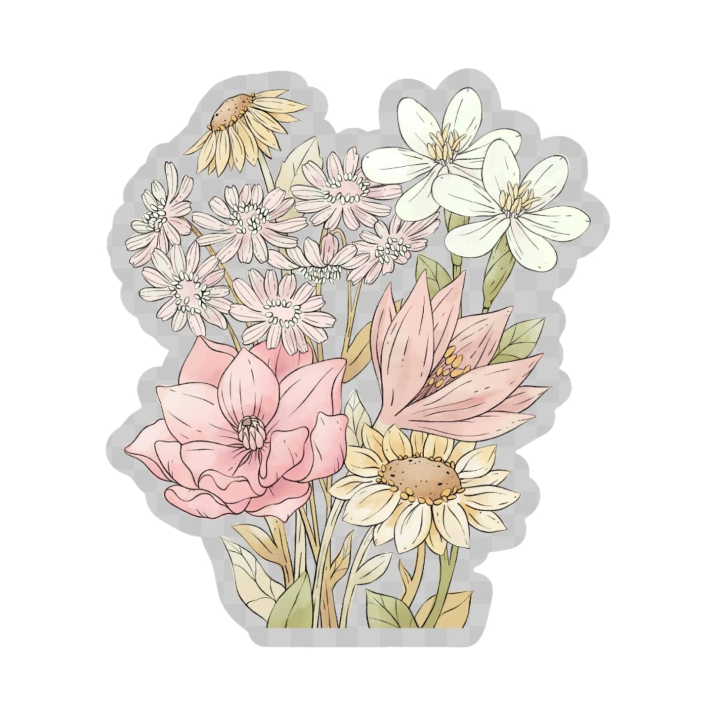 Clear flowers sticker