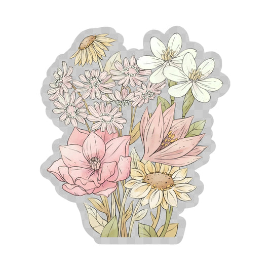 Clear flowers sticker